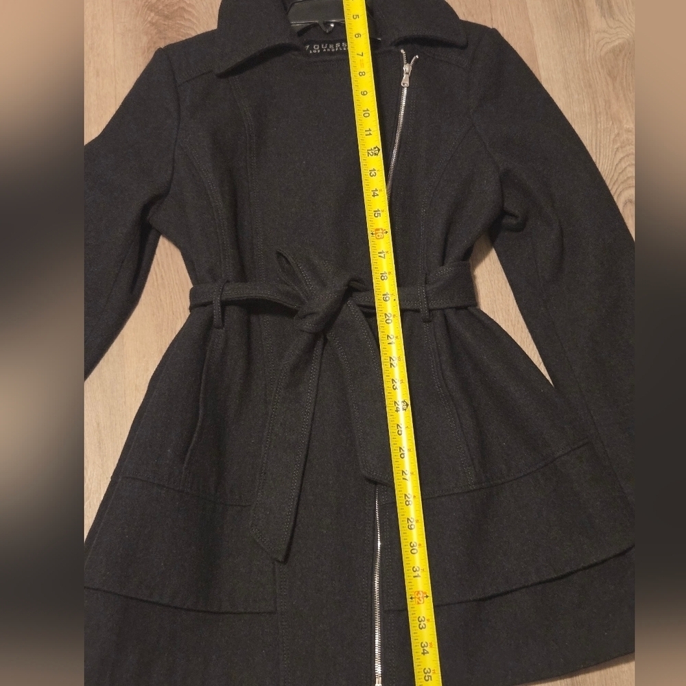 Guess Los Angeles Gray Full Zipper Peacoat Size XL - Picture 5 of 8
